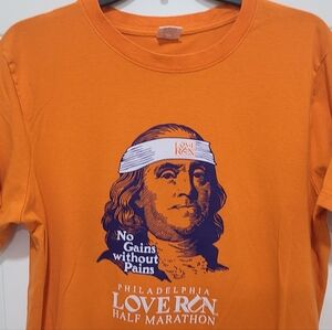 Running Tshirt Marathon Size L Philadelphia Benjamin Franklin Love Run Beach